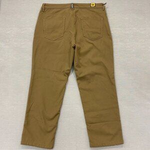 CAT Caterpillar Work Pants Mens 40 x 30 Brown Canvas Fleece Lined Insulated